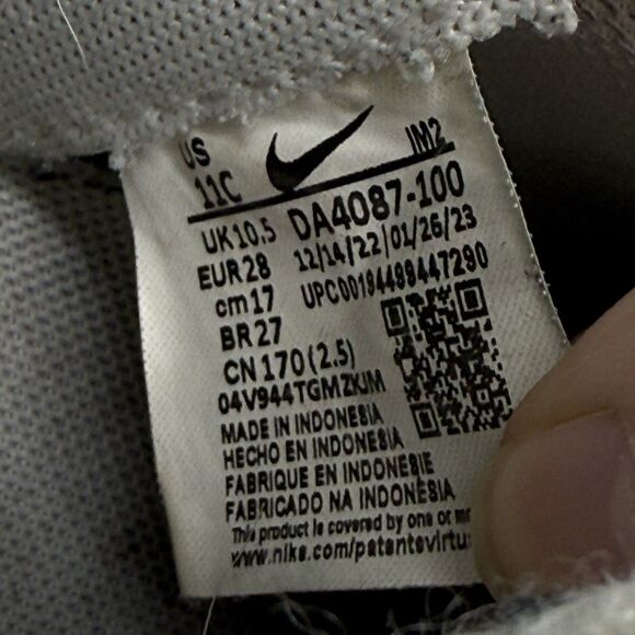 Nike Blazer Mid 77 White Black Sneakers DA4087-100 Kid’s Size 11C - Picture 5 of 6